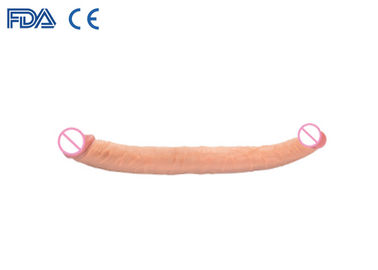 Waterproof PVC Dildo Sex Toy 15 Inch Veined Texture Super Long Double Ended