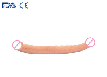Waterproof PVC Dildo Sex Toy 15 Inch Veined Texture Super Long Double Ended